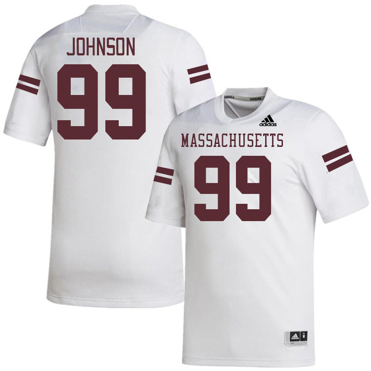 Massachusetts Minutemen #99 Anthony Johnson College Football Jerseys Stitched-White